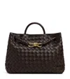 Bottega Veneta Women Andiamo Leathwer Shoulder Bag With Intrecciato Motif In Gray