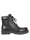 Bottega Veneta Black Grained Calf Leather Haddock Lace Up Ankle Boots