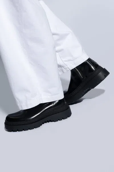 Bottega Veneta Leather Ankle Boots In Black