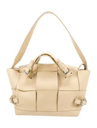 Pre-owned Bottega Veneta Leather Arco Tool Bag Maxi In Neutral
