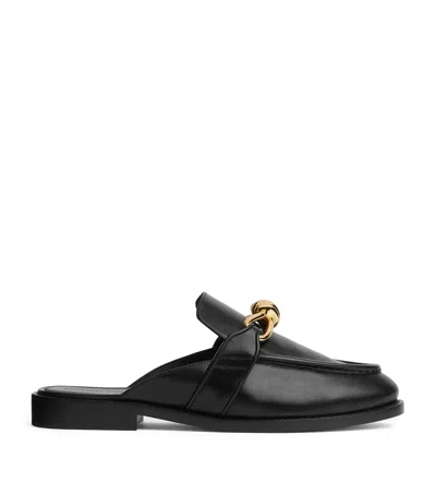 Bottega Veneta Astaire Knot Leather Loafer Mules In Black