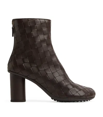 Bottega Veneta Leather Atomic Ankle Boots 75 In Brown