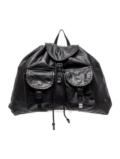 Pre-owned Bottega Veneta Leather Backpack In Black