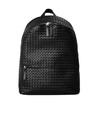 Bottega Veneta Leather Backpack In Blue