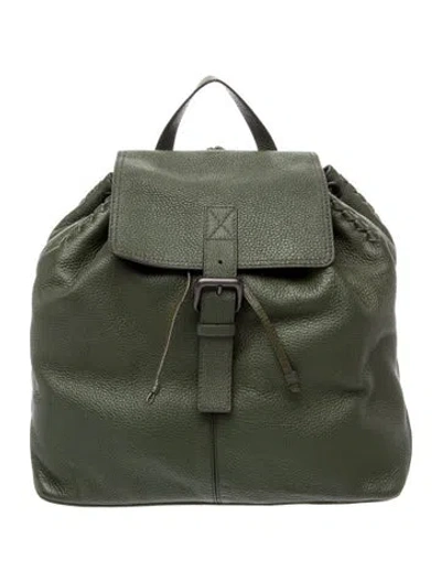 Pre-owned Bottega Veneta Leather Backpack In Green