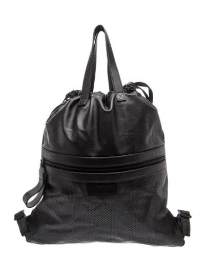 Pre-owned Bottega Veneta Leather Backpack Vintage In Black