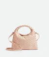 Bottega Veneta Mini Hop Intrecciato Leather Hobo Bag In Pink
