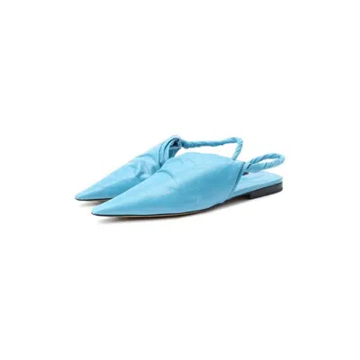 Bottega Veneta Leather Ballerina Shoes In Blue
