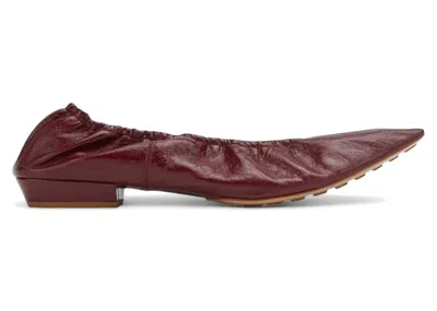 Pre-owned Bottega Veneta Leather Ballerinas (women's) Sneakers In Burgundy