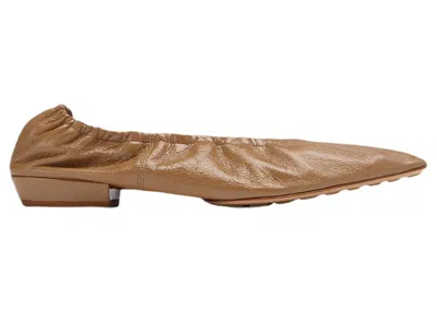Pre-owned Bottega Veneta Leather Ballet Flat (women's) Sneakers In Almond In Brown