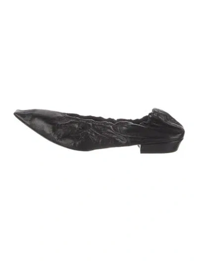 Pre-owned Bottega Veneta Leather Ballet Flats In Black