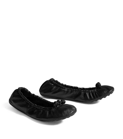 Bottega Veneta Leather Ballet Flats In Black