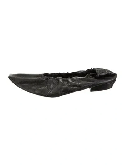 Pre-owned Bottega Veneta Leather Ballet Flats In Black