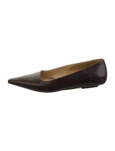 Pre-owned Bottega Veneta Leather Ballet Flats In Brown