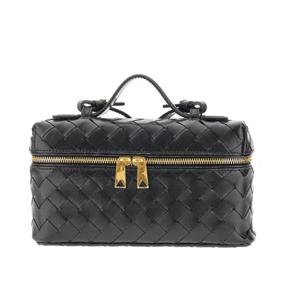 Bottega Veneta Leather 'bang Bang' Vanity Case Bag In Black