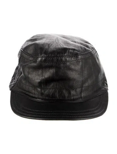 Pre-owned Bottega Veneta Leather Baseball Cap In Black
