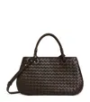 Bottega Veneta Leather Basket Shoulder Bag In Gray