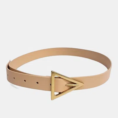 Pre-owned Bottega Veneta Leather Beige Belt In Sand