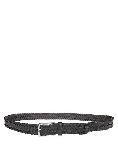 Bottega Veneta Leather Belt In Black