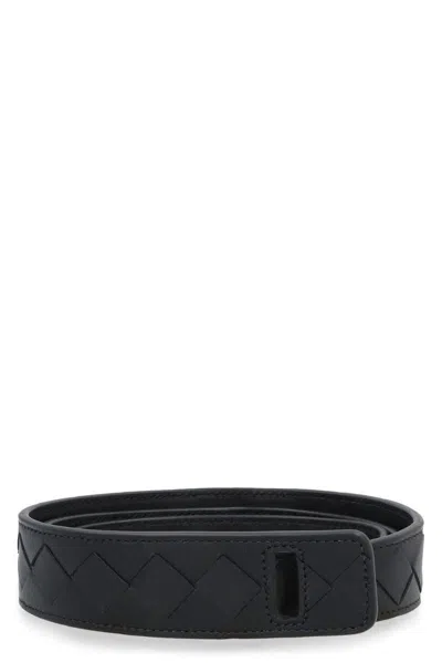 Bottega Veneta Leather Belt In Black