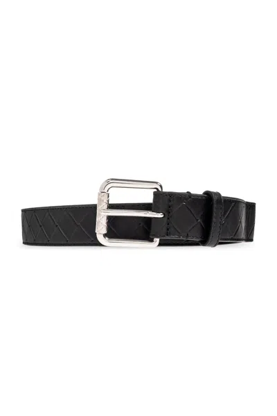 Bottega Veneta Leather Belt In Black