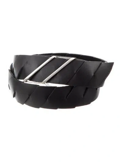 Pre-owned Bottega Veneta Leather Belt In Black