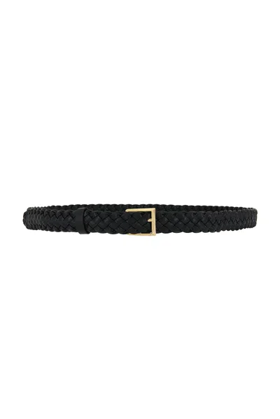 Bottega Veneta Leather Belt In Black