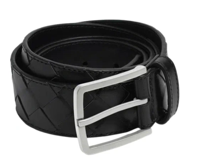 Bottega Veneta Leather Belt In Black
