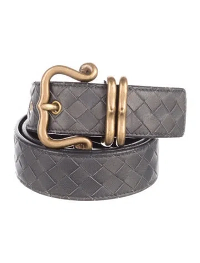 Pre-owned Bottega Veneta Leather Belt In Black