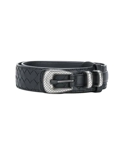 Bottega Veneta Leather Belt In Black
