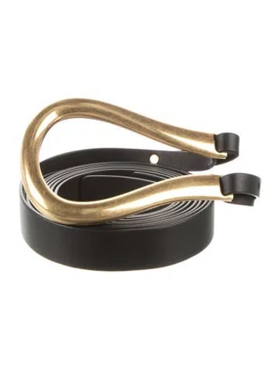 Pre-owned Bottega Veneta Leather Belt In Black