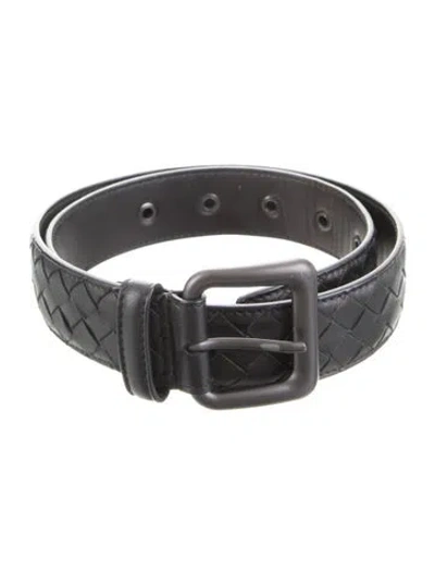 Pre-owned Bottega Veneta Leather Belt In Black