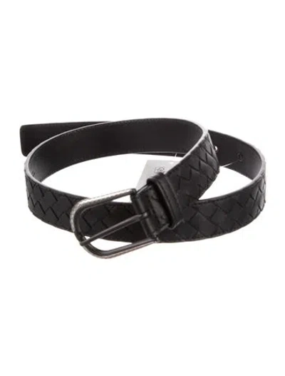 Pre-owned Bottega Veneta Leather Belt In Black