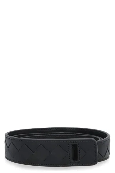 Bottega Veneta Leather Belt In Black