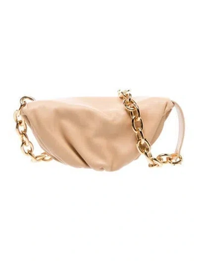 Pre-owned Bottega Veneta Leather Belt Chain Pouch In Neutral