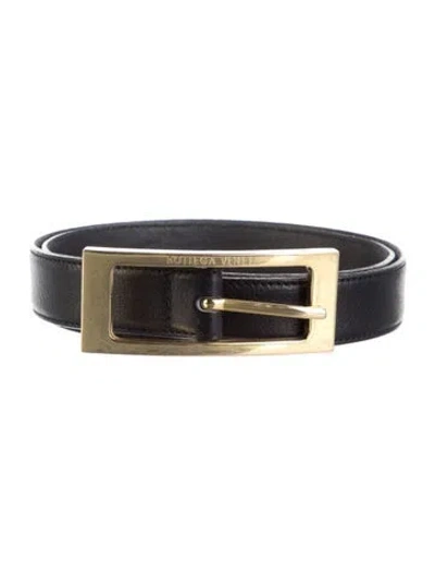 Pre-owned Bottega Veneta Leather Belt Kit In Black