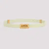 Bottega Veneta Point Lock Calf Leather Belt In Lemon Washed Gold