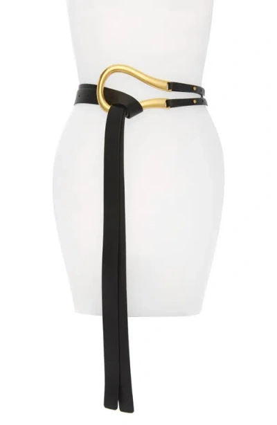 Bottega Veneta Leather Belt In Black