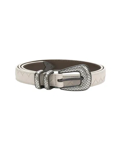 Bottega Veneta Leather Belt In Neutral