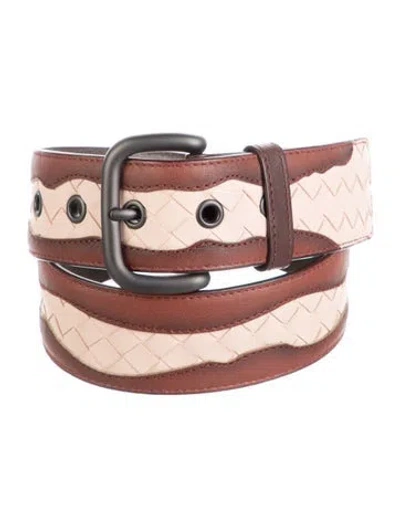 Pre-owned Bottega Veneta Leather Belt In Neutral