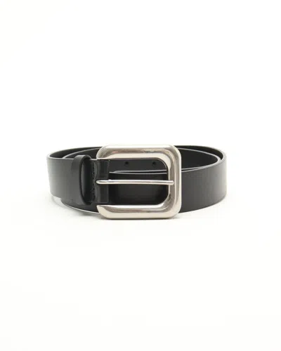 Bottega Veneta Leather Belt, Size 85 In Black