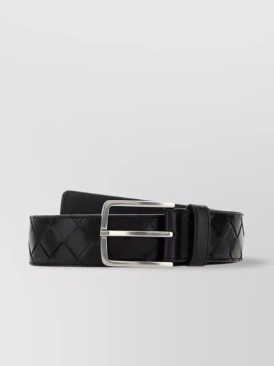 Bottega Veneta Leather Belt With Adjustable Length And Quilted Design In Blue