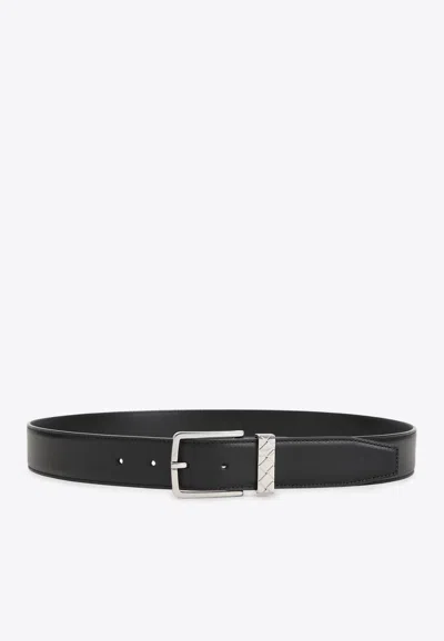 BOTTEGA VENETA LEATHER BELT WITH INTRECCIATO LOOP
