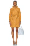 Bottega Veneta Leather Belted Dress In Peanut Butter