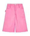 Bottega Veneta Pink Wide Leg Bermuda Shorts In Pink