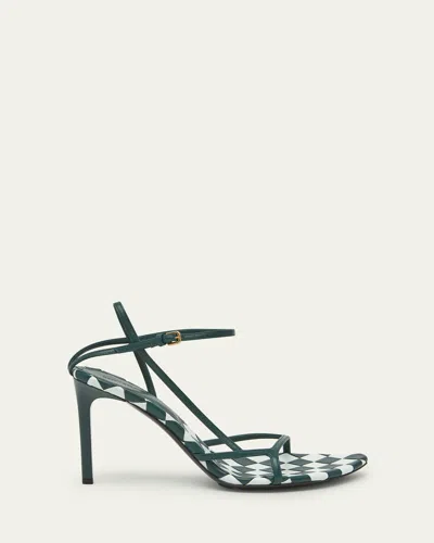 Bottega Veneta Leather Bicolor Ankle-strap Sandals In Green