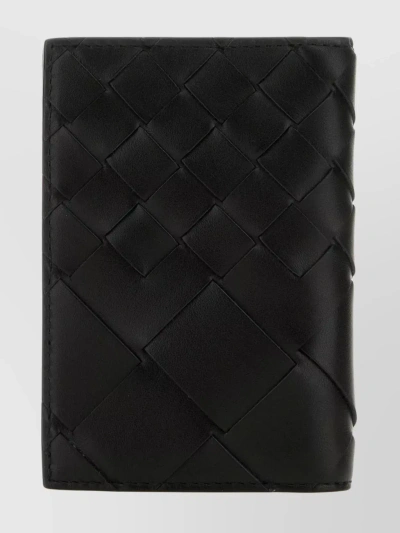Bottega Veneta Leather Bifold Card Holder In Black