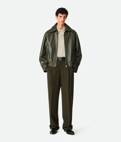Bottega Veneta Lederblouson In Dark Forest