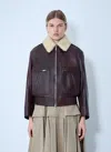 Bottega Veneta Brown Shearling Coat With Removable Fur Collar And Front Zip Closure In Leather Woman In Brown
