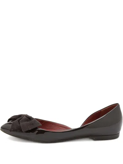 Pre-owned Bottega Veneta Leather Bow-detail Ballet Flats